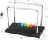 HSRBO 7 Newtons Cradle Balance Pendulum Balls, Large Newton's Cradle Color Beads with Black Base, Science Physics