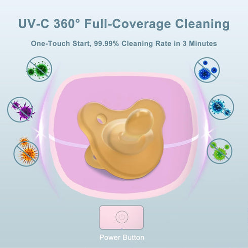 99.99% 3 90 Upgraded Portable Pacifier Sanitizer, UV Light Sanitizer Box, Cleaned in Minutes, Disinfection Cycles, USB