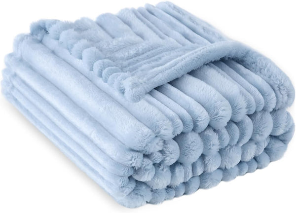 HOMRITAR Baby Blanket for Boys Girls Ultra Soft Warm Fleece Fluffy Blue