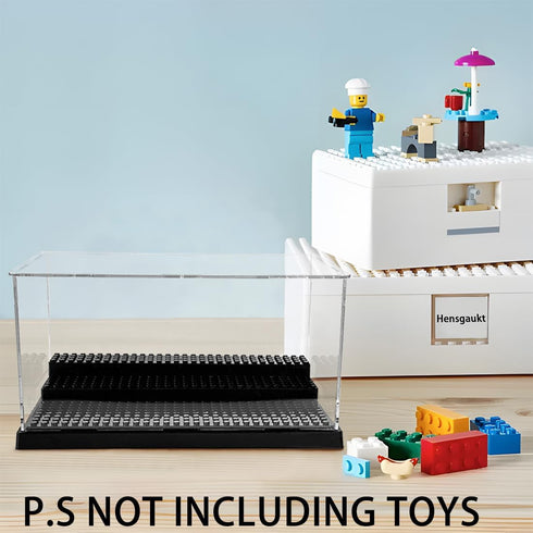 Figure Display Case Box for Lego Minifigures, Acrylic Dustproof Showcase Base for Figure Blocks Toys