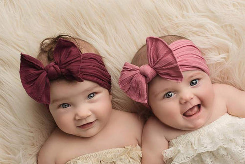 Baby Bow Headbands Turban Knotted Hairbands for Newborn, Toddler, and Children (8 Pack)