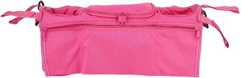 Baby Stroller Organizer with Cup Holder, Durable Hook & Loop Design for Umbrella Stroller Cart (Pink)