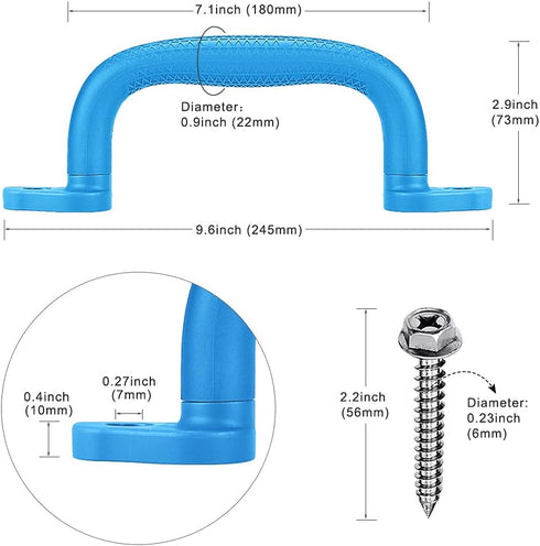 Playset Handles Playground Slide - SELEWARE Safety Hand Grips Bar for Outdoor Playhouse, Jungle Gym, Treehouse