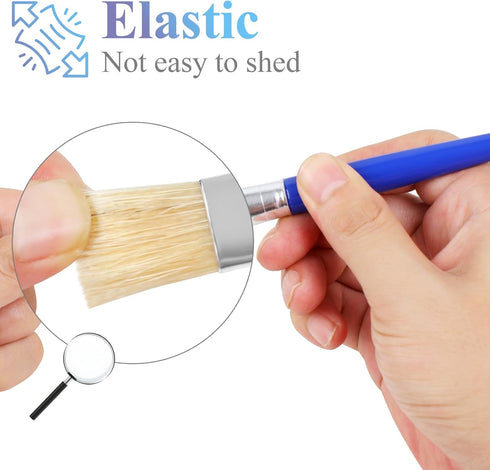 20 Pcs Paint Brushes for Kids, Round and Flat Easy Hold and Clean Toddler Paint Brushes, Bristle Craft Paint Brushes