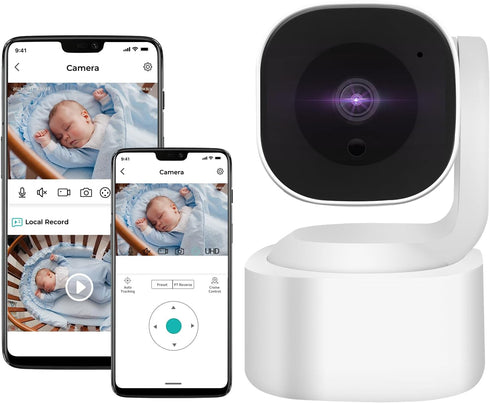Yuyotrre Baby Monitor 3MP 2K Wi-Fi Indoor Pan/Tilt Security Camera with Night Vision,