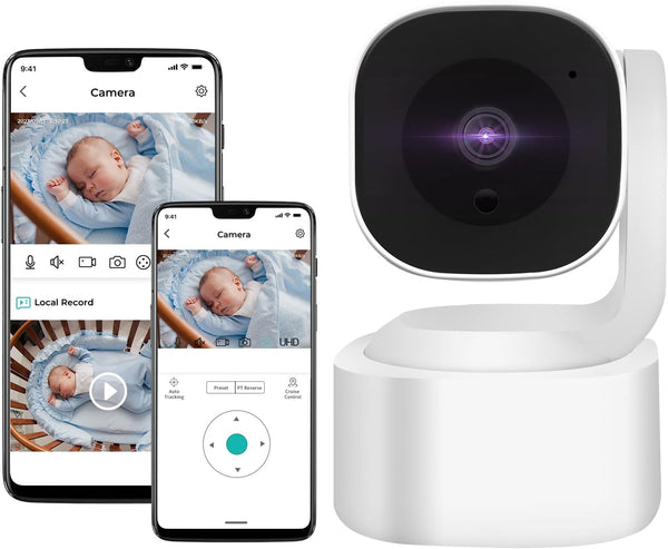 Yuyotrre Baby Monitor 3MP 2K Wi-Fi Indoor Pan/Tilt Security Camera with Night Vision,