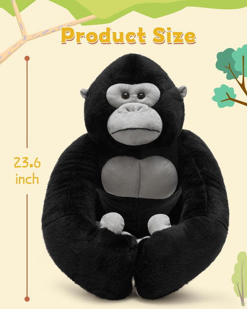 Animal,23.6" MaoGoLan Big Gorilla Stuffed Giant Gorilla Plush Toy,Soft and Cuddly Companion Plushie Gift for Gorilla