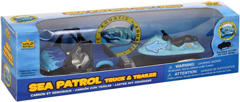 Wild Republic Aquatic Truck with Trailer, Imaginative Play Toy, Gifts for Kids, 5"