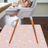 Splat Mat for Under High Chair/Arts/Crafts, 51" Anti-slip Food Splash Mat, Waterproof Floor Protector (Rainbow Pink)