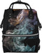 HCBPWVQA Psychedelic Smoke Diaper Bag with Changing Pad and Pacifier Holder, Multifunction Laptop