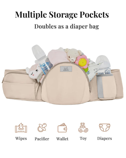6-in-1 Cozy 7-50lbs, MOMTORY StowNGO Pro Baby Carrier, Safety-Certified Baby Carrier Newborn to Toddler, Detachable