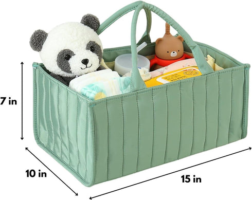 PandaEar Baby Diaper Caddy Organizer, Large Nursery Storage Basket with Handle, Portable Infant Caddy