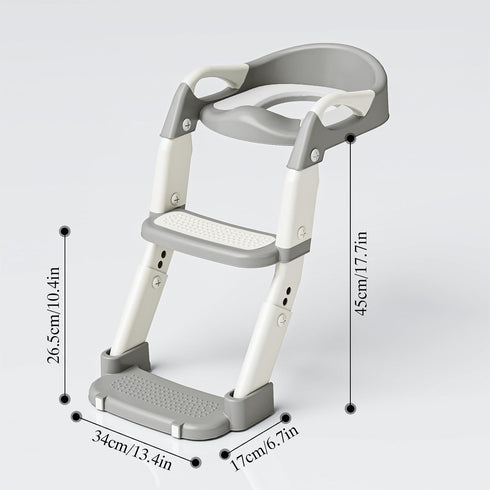 DEEKI 3 1 in Potty Training Seat with Step Stool Ladder Foldable Anti-slip Toilet Chair Potty Seat for Toddlers Kids