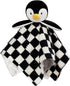 Baby Lovey Blanket for Boys Girls, Super Soft Checkerboard Gingham with Minky Dot Backing, Penguin Stuffed Animal (14