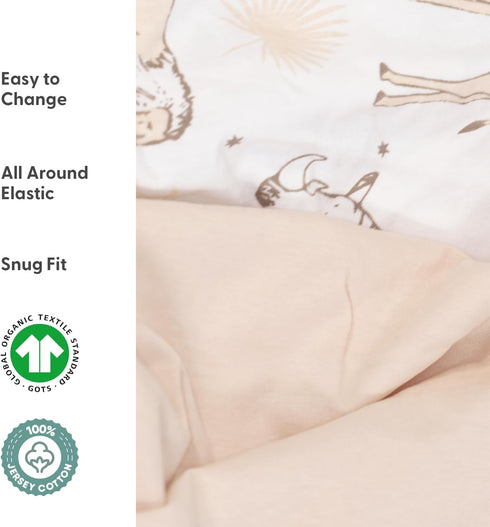 4-Pack 100% The Peanutshell Baby Organic Bassinet Sheets Boy or Girl - Ultra Soft & Rectangle Baby Sheet, Jersey