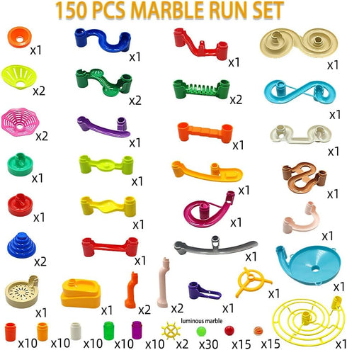 Marble Run for Kids - 150pcs Sturdy Building Toys for Ages 3-8, Fun Gifts for Boys and Girls