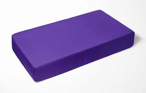 Bacati Solid Purple Fitted Crib Sheet - 28" x 52", Soft Breathable 100% Cotton for Girls