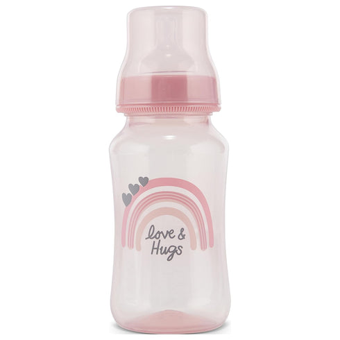 2-Pack 11 Premium Baby Bottles - Ounce, Hourglass Shape, Fun Boys and Girls Prints, Clear Cover - BPA-Free