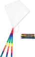 In the Breeze Coloring Diamond 20 Inch Kite, Single Line, Ripstop Fabric, Includes Crayons, Kite Line & Bag