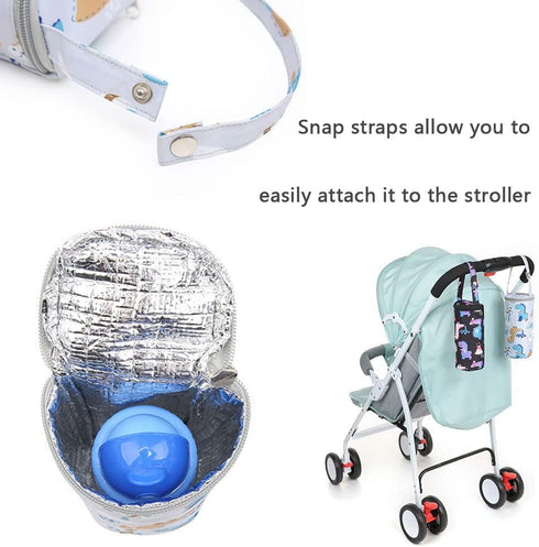 CHIYUYISEN Thermal Insulated Bottle Bag for Newborn Toddler Baby Bottle Insulation Bag Hangable Cartoon Breastmilk