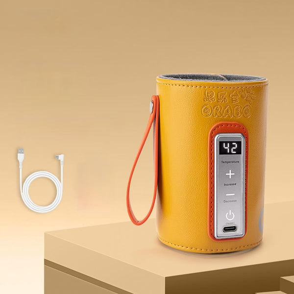 FunnyMommy Portable Bottle Warmer, Baby Milk Heat Keeper with LCD Display, USB Warmer