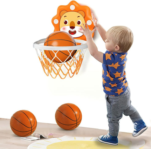 Adjustable Height Indoor Mini Basketball Hoop for Toddlers Kids, Space-Saving Christmas Birthday Gift Toy for Boys