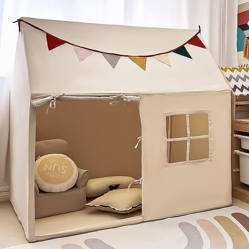 Kids Tent Indoor Playhouse, Kids Play Tent Large Kid Playhouse Toys Toddler Tent Play House with Pennant Banners, Kid