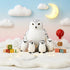 Hollowfly 5 Set 12.6" 4 Set Pcs Snowy Owls Plush Toy Gift Mom Owls with Cute Babies Stuffed Animal in Zippered Back