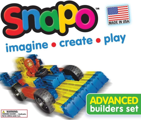 SNAPO Advanced Builder Blocks for Ages 7 and Up - Six-Sided Toddler Building Blocks for Planes, Cars, Trains