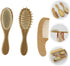 Set Baby Shampoo Brush Comb Newborn Hair Kit Soft Wool Brush Wooden Comb Grooming Supplies Non-Slip Design