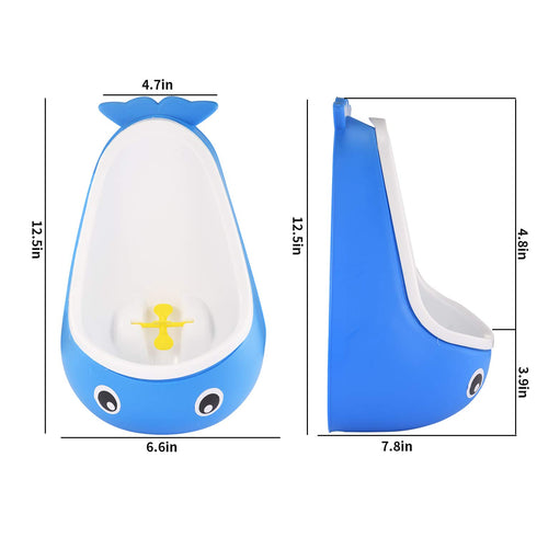 FORYEE Potty Training Urinal for Boys Cute Whale with Funny Aiming Target - Blue