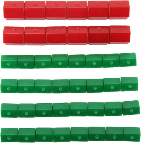 Hotel Game Replacement Pieces - Plastic Hotels & Houses Supplement, 10 Red and 30 Green Pieces