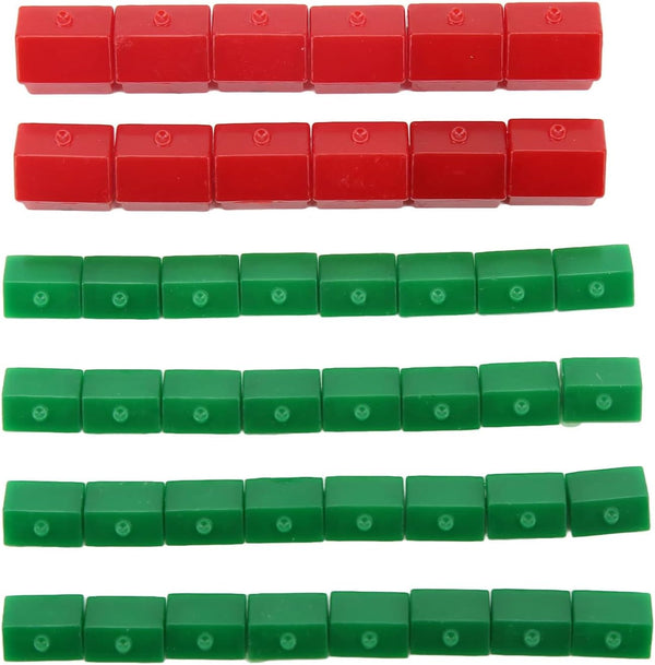 Hotel Game Replacement Pieces - Plastic Hotels & Houses Supplement, 10 Red and 30 Green Pieces