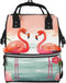 DWVTSLH Two Red Flamingos Diaper Bag Backpack Multifunction Nappy Bags Waterproof Mummy Backpack