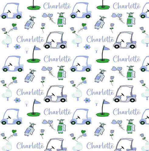 Personalized Custom Baby Swaddle Blanket - Newborn to Infant Throw Blanket with Name, Golf, Fleece & Soft Materials