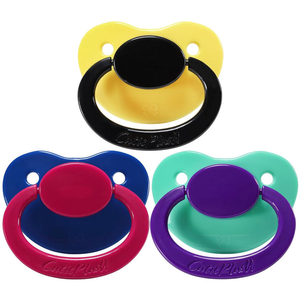 CutiePlusU Big Size Pacifier Large Shield Blue Green Yellow