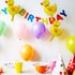 16 Pieces Mini Duck Foil Balloons with 2 Rolls Gold Ribbons for Farm Animal Birthday Baby Shower Party Decoration