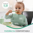 Set 3 Cuddle Campus of Silicone Bibs for Babies & Toddlers,Soft Adjustable Bibs with Pocket Food Catcher for Baby