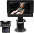 banapoy 1080P 360 4.3 Inch 2 Baby Car Camera Night Vision Monitor for Newborn Infant Safety, Rotation USB Plug