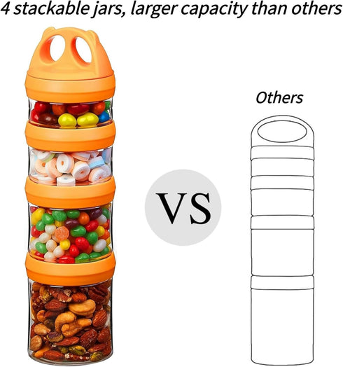 SELEWARE Portable Stackable Food Storage Containers for Snacks Formula Powder and Drinks Twist Lock System Airtight