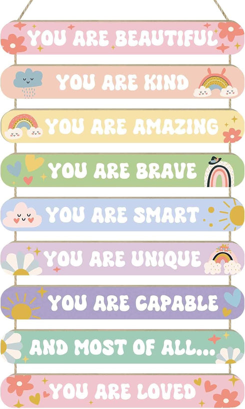 MONALET Pastel Cute Inspirational Motivational Wall Art Decor for Girls Room Nursery Baby