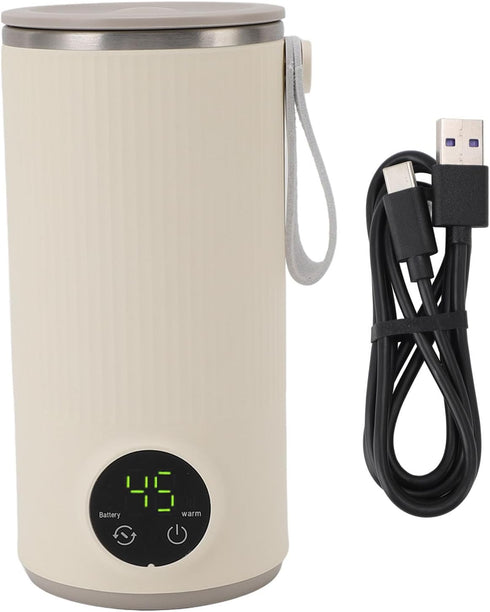 Hamwesh 400ML 3000mAh 55C Portable Bottle Warmer, Dual Batteries Fast Heating to Baby Bottle Warmer, Travel with USB
