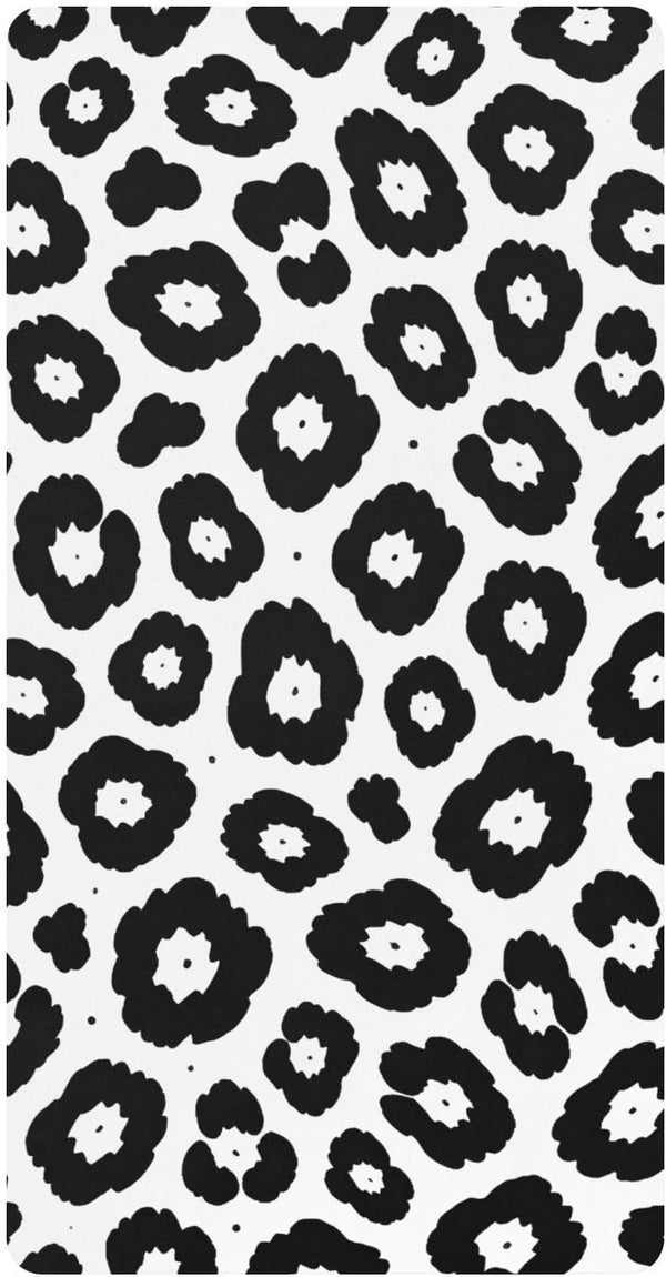CZXW Black White Leopard Crib Sheets Fitted 52" x 28" Natural Cotton Soft