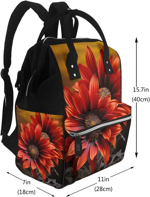 KHIRY Backpack Mummy Backpack Diaper Bag Nappy Baby Bag Donut and Cupcake Multifunction Changing Bags for Travel, Red