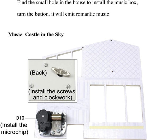 Spilay Music Movement for DIY Dollhouse Accessories, Manual Rotation Big Music Box for Most Doll Houses