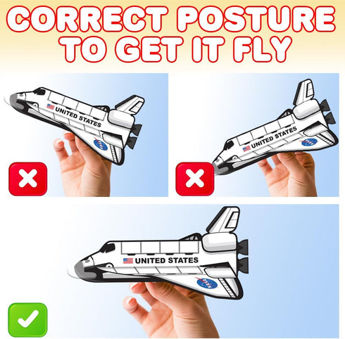 ArtCreativity Space Shuttle Gliders Set of 24, Foam Flying Toys for Boys & Girls, Outdoor Party Favors