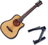 Dselvgvu Wooden Miniature Guitar with Stand and Case, Collectible Musical Instrument Replica