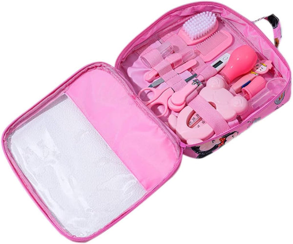 Pineeseatile Baby Healthcare and Grooming Kit Baby Nasal Aspirator Nail Clipper Hairbrush Set