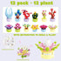 UMEELR 12Pcs Pre Filled Easter Eggs Kit, 12 in 1 Succulent Plants Building Blocks for Kids Easter Party