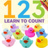 10 Pack: Counting 1, 2, 3 Count Set Numbers Rubber Ducks Colorful Bath Toys - Learn to Numeracy Early Learning
